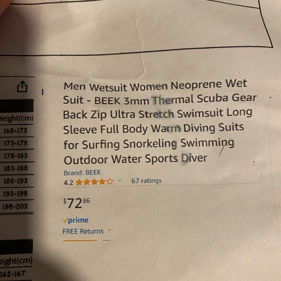 Wetsuit- Womens 3X, Neoprene 3mm Black Full Body- New - Picture 5 of 5